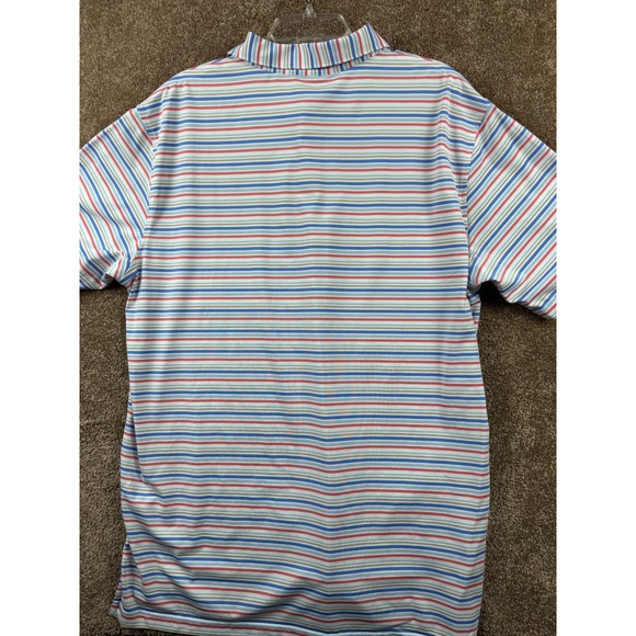 Peter Millar Summer Comfort Mens XL Polo Shirt Striped Short Sleeve Golf - Picture 8 of 8